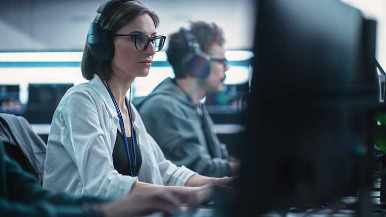 woman working in an office